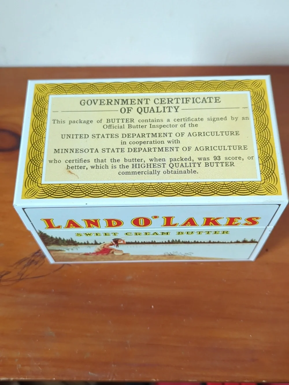 Vintage Land O'Lakes Sweet Cream Butter Tin Recipe Box With Recipes - Picture 2 of 9